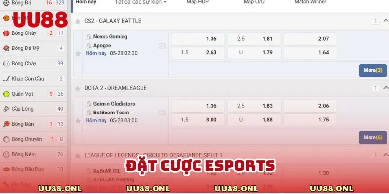 Thể thao điện tử ở UG có rất nhiều khách hàng ưu tiên lựa chọn