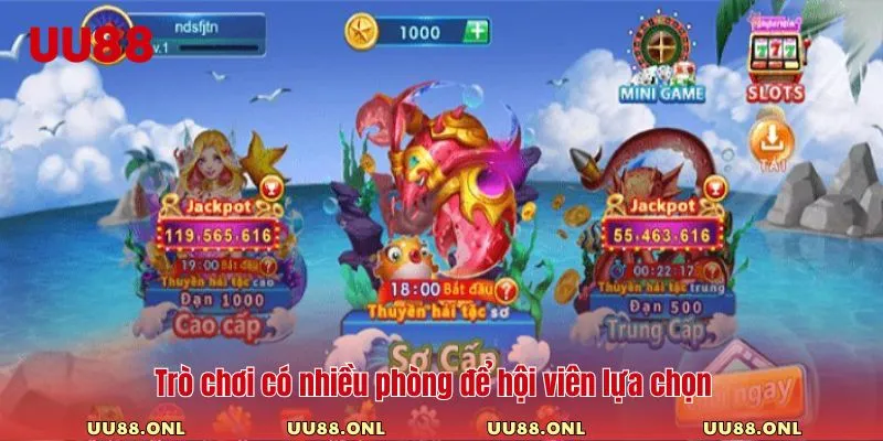 Trò chơi có nhiều phòng để hội viên lựa chọn
